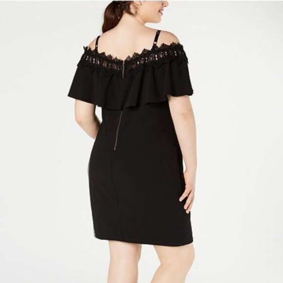 BCX Trendy Off-The-Shoulder Crochet DreSS PLUS - Picture 2 of 7
